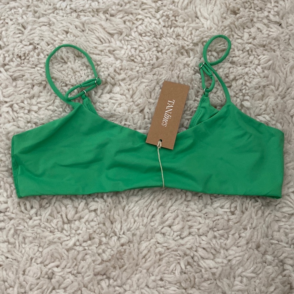 Tan lines green bikini top